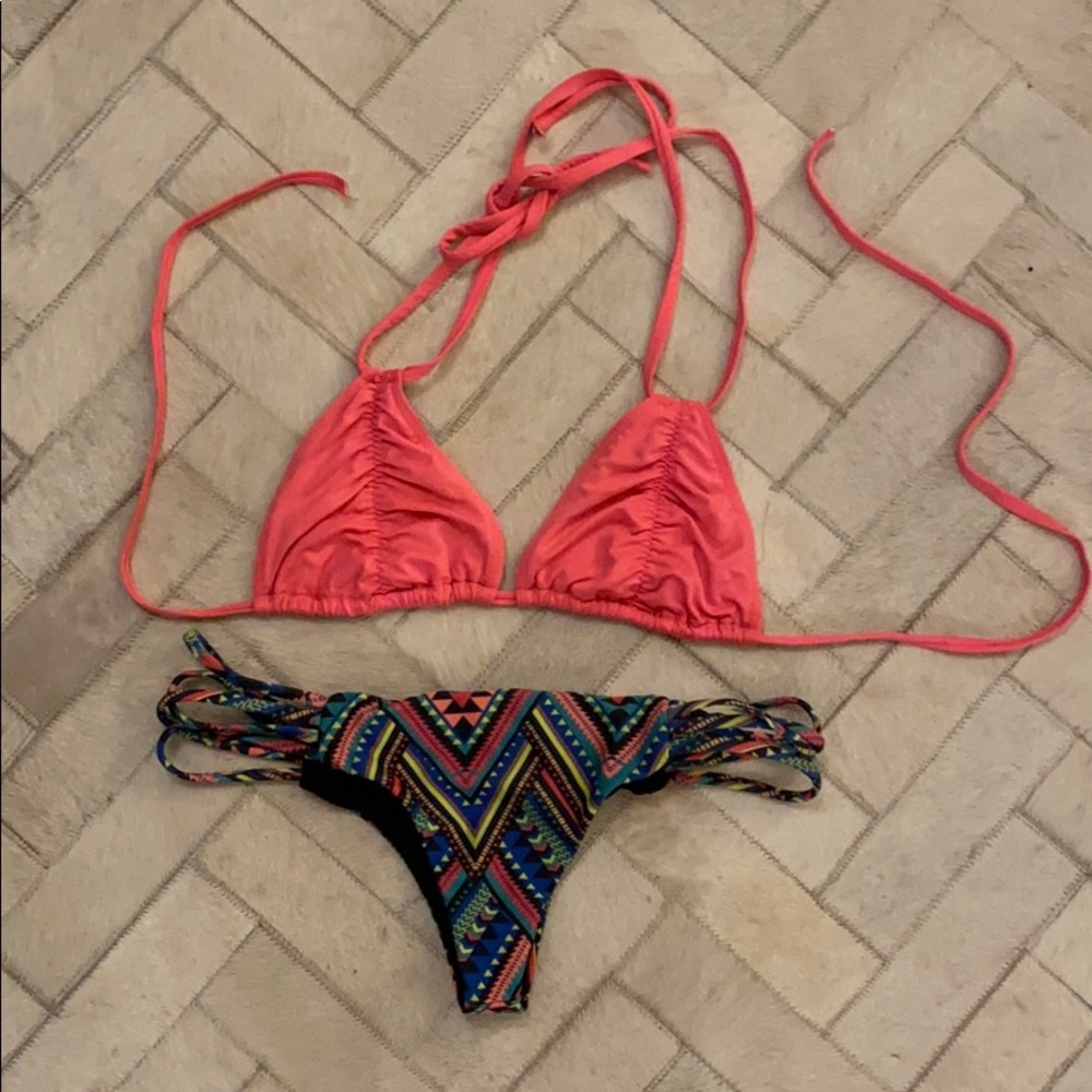 Neon Pink / Tribal Bikini Set